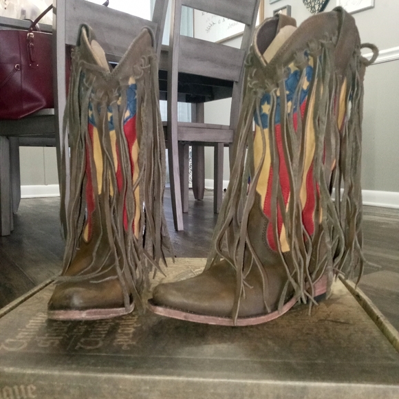Liberty Black American Flag fringe Boots - Picture 5 of 6